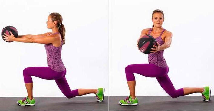 Lunges with corps turning