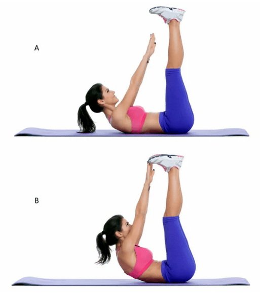 Twisting with raised legs